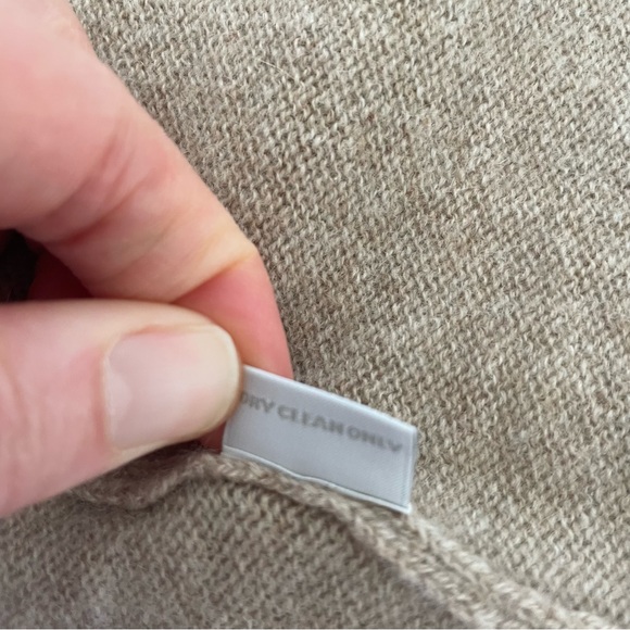 Alpine Cashmere Casual Hoodie Oatmeal Size Small Luxury Minimalist Neutral - Picture 6 of 7